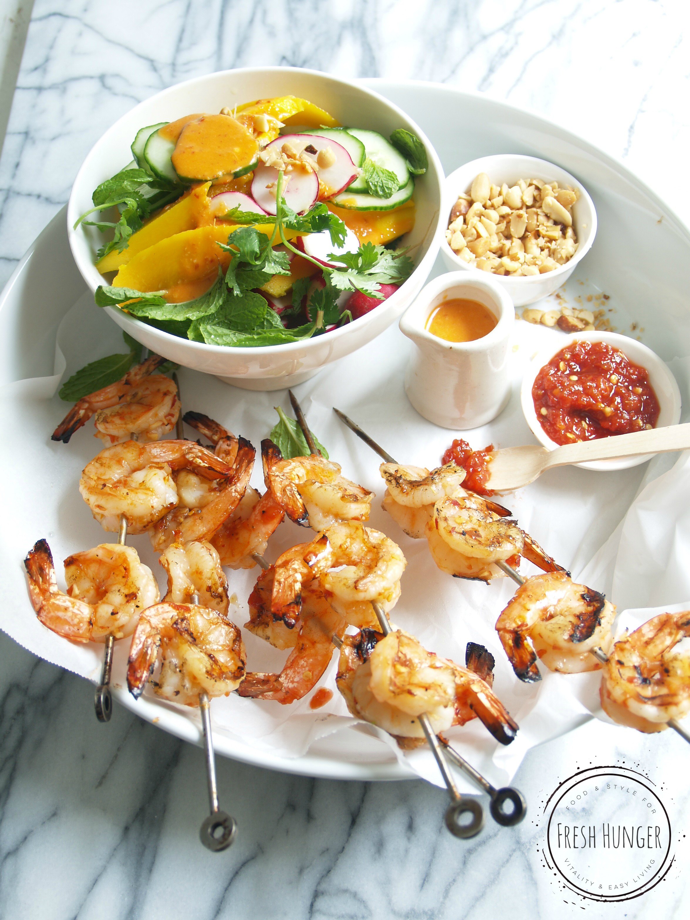 Spicy Sambal Shrimp and Mango Salad
