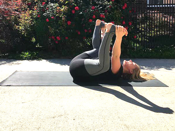 travel yoga happy baby 1