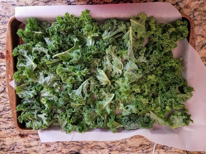 Kale on Baking Sheet