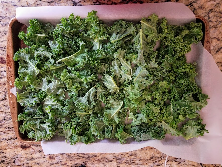 Kale on Baking Sheet